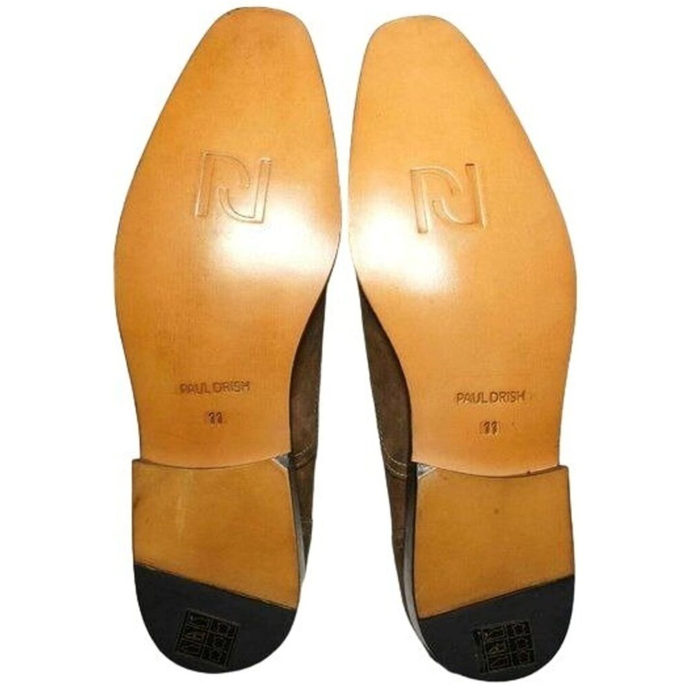 NEW Paul Drish Brown Suede Dress Shoes Mens 11 Leather Medallion-toe Oxfords 44 - Picture 3 of 11
